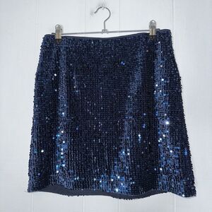 Joie Women’s Sequin Mini Skirt Navy Blue Party Y2K Size Small